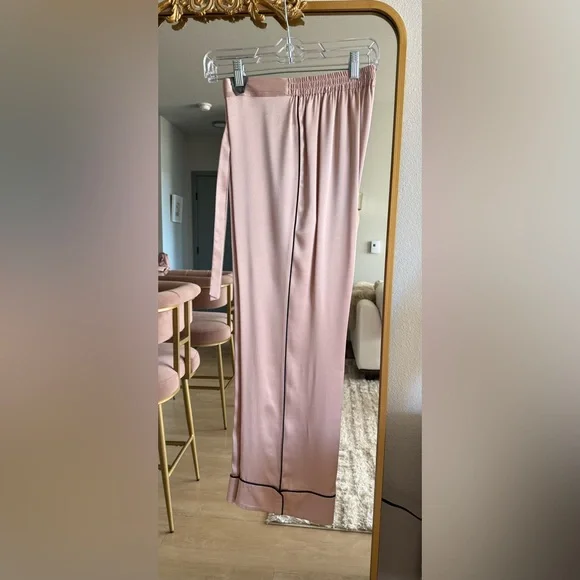 Olivia Von Halle Coco Oyster Black Pajama Set - Size 3 Medium US 8 - Picture 6 of 9